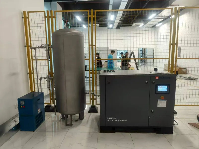 Yuzhen Completes Installation and Commissioning of SAM-11A Oil-Free Scroll Air Compressor for Customer in Singapore